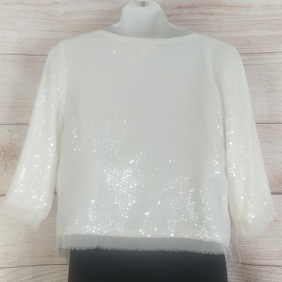 Trinity sequines White Jacket 3/4 Sleeve sz small - Picture 4 of 10